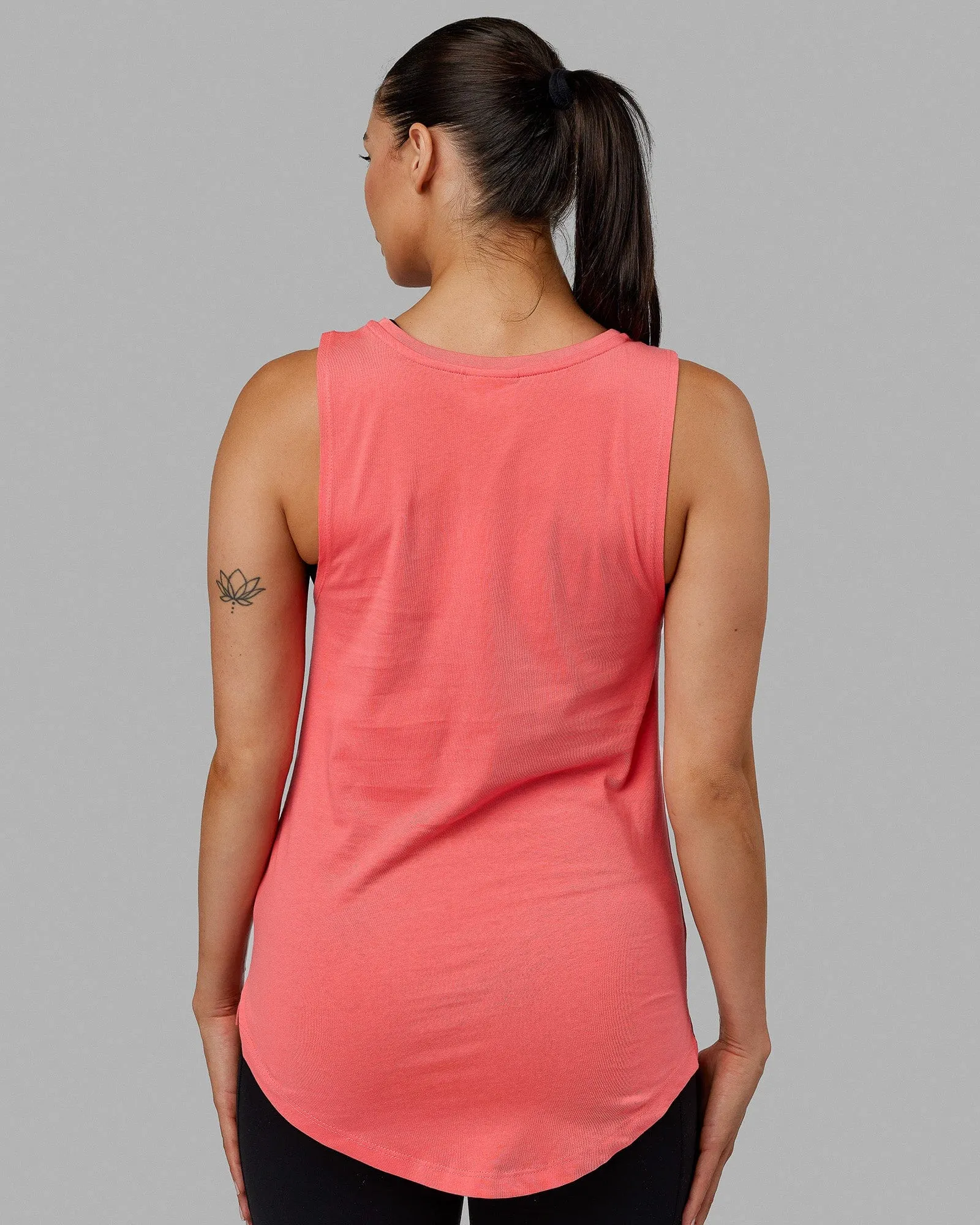 Luna Tank - Coral-White