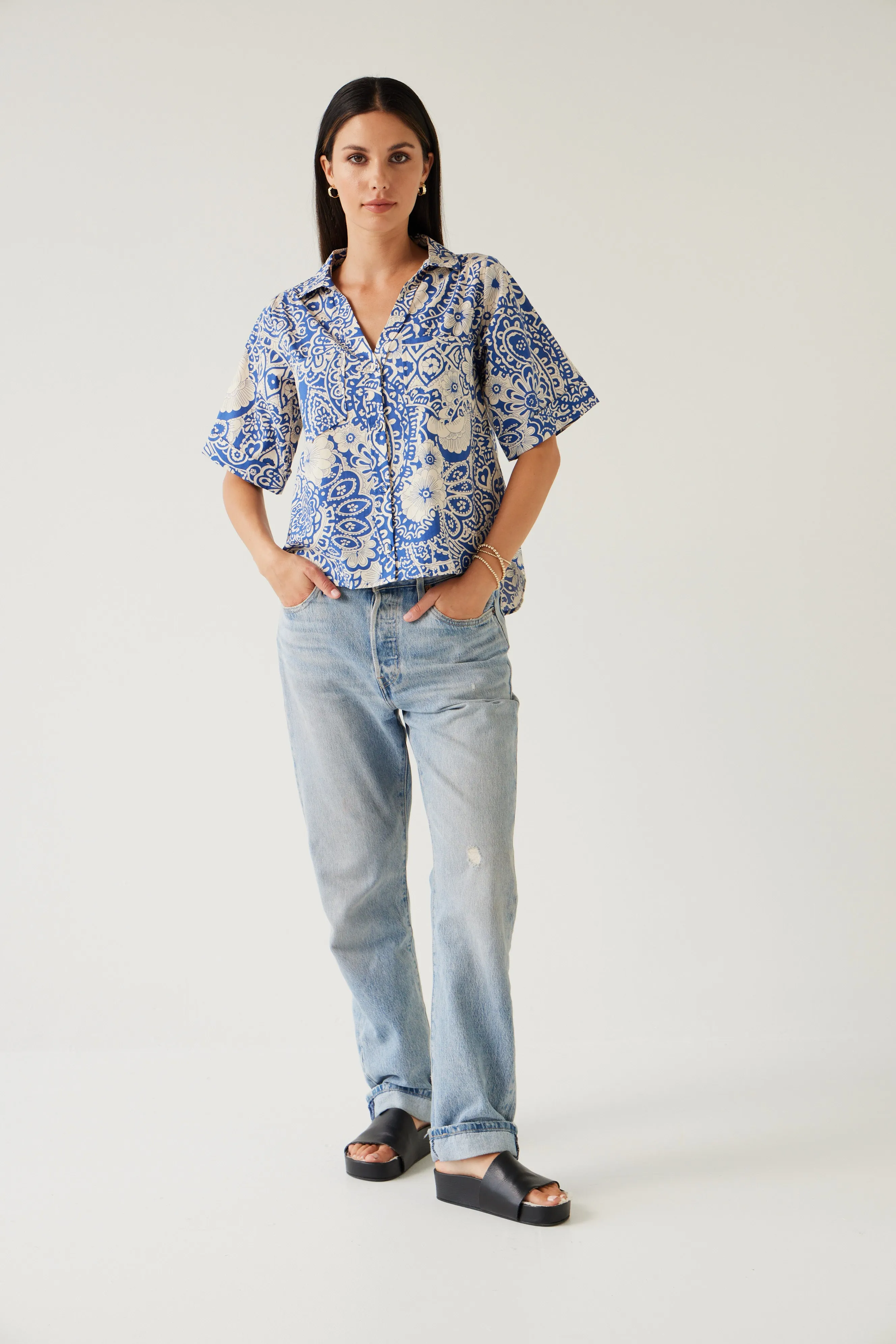 Volley Top | Blue Mandala